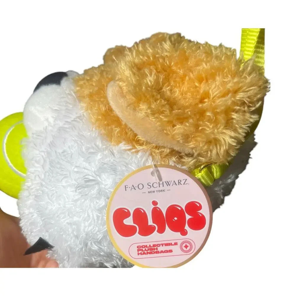 FAO Schwarz Cliqs Puppy with Tennis Ball Plush Shoulder Bag NWT Kids 3+